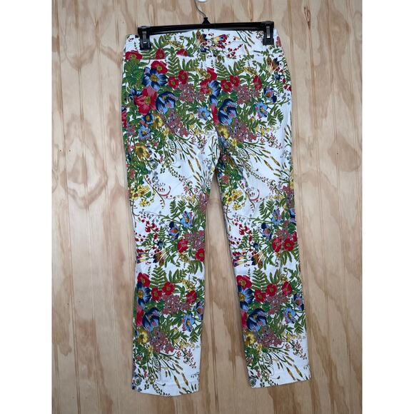 Up! Floral Stretch Pull-On Pants size 12 Garden Summer Spring Crop Resort - Picture 6 of 8